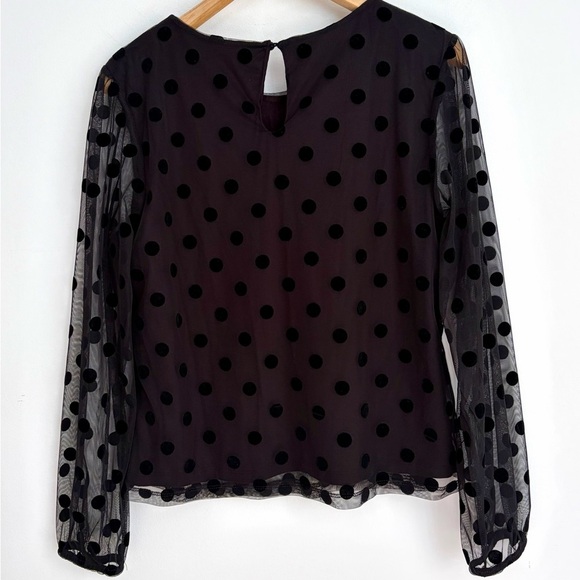 Ricki's Tops - Sheer Polka Dot Mesh Blouse - Flocked Dots - NWT - Size XL